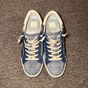 Dolce Vita Denim & Heathered Blue Low-Top Sneakers with Cream Laces